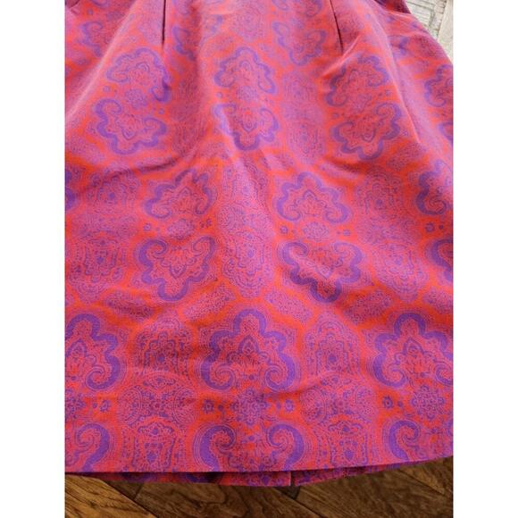 J. Crew Strapless Paisley Silk Blend Dress Built in Bra Pockets Women's Size 8 - Picture 2 of 13